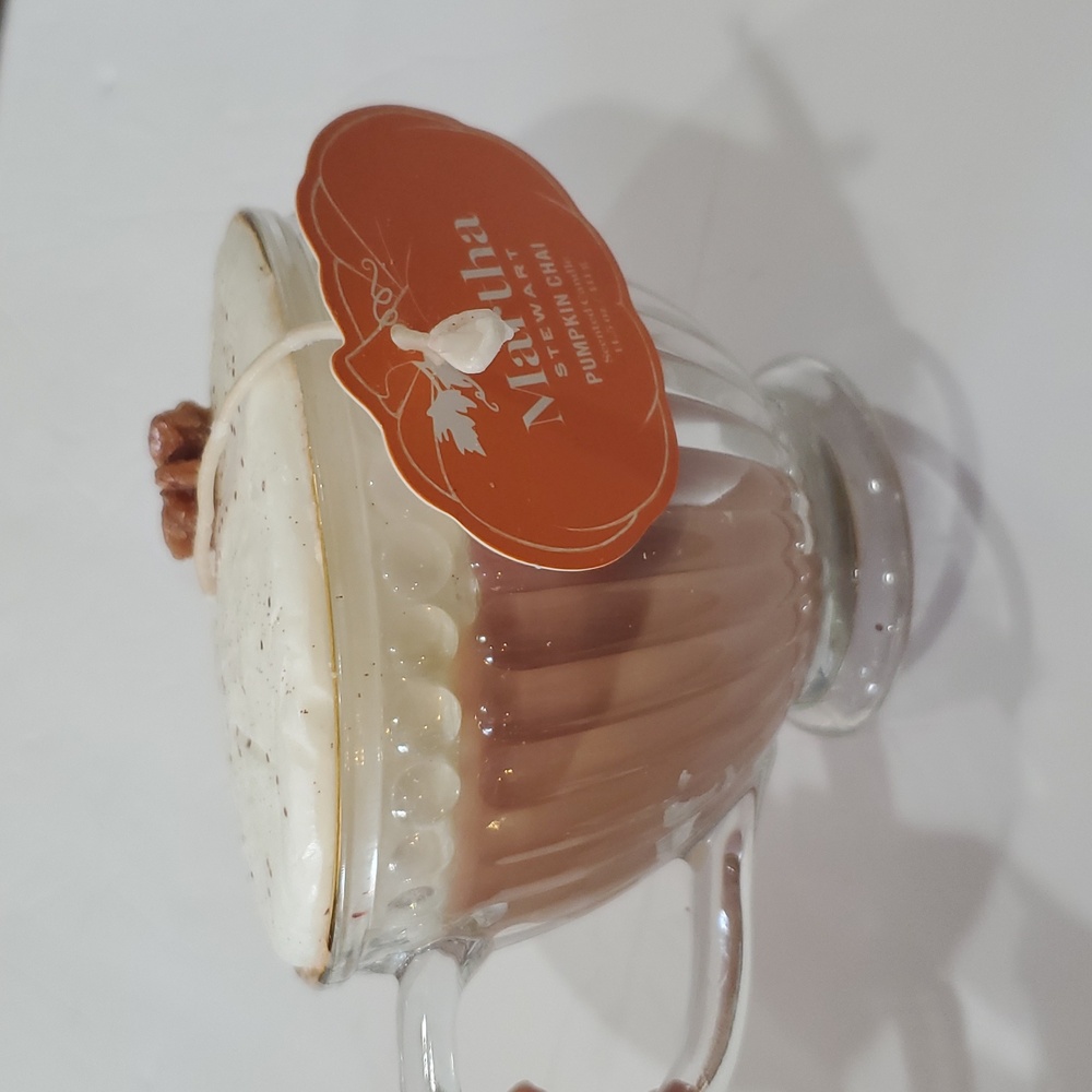 Martha Stewart Pumpkin Chai glass‎ Teacup Scented Candle 14.5oz/